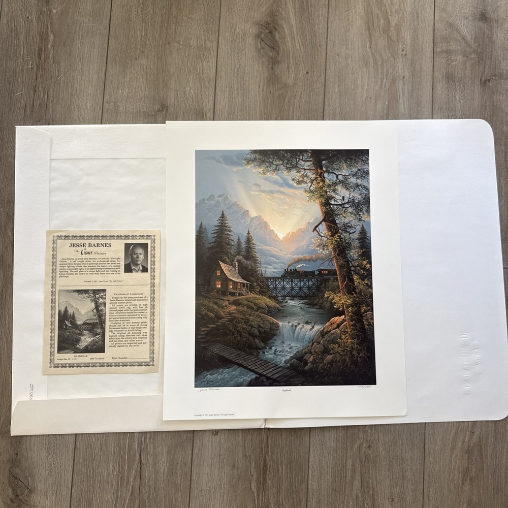 Vintage Jesse Barnes " Daybreak " 255/2800 w/Cert + Folder (Mint) 1991